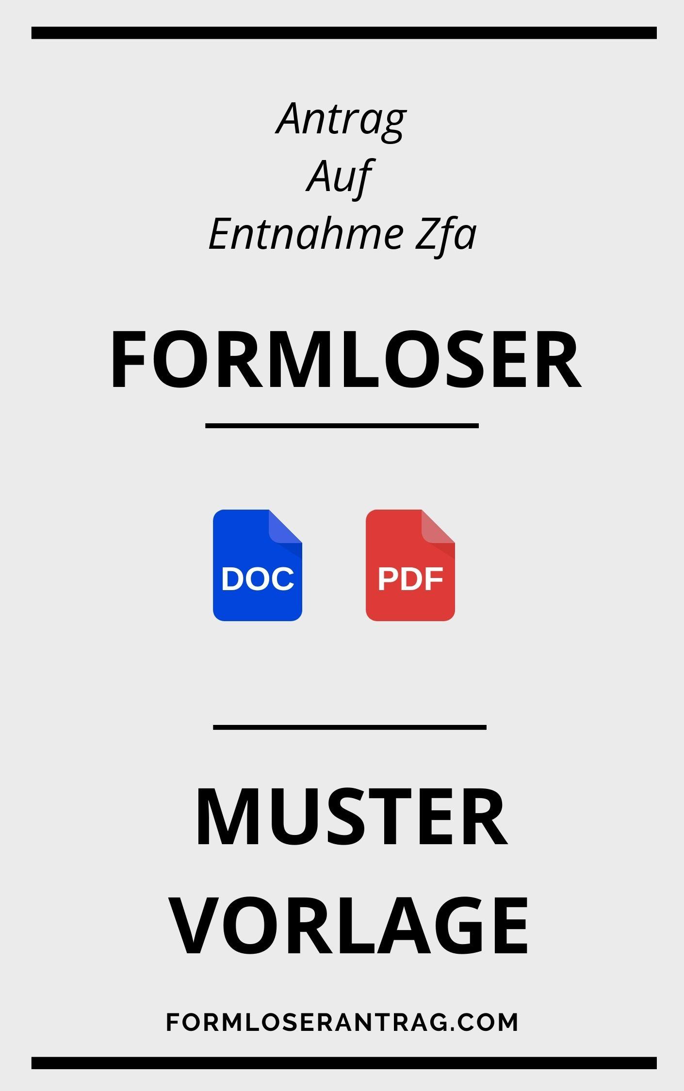 Formloser Antrag Auf Entnahme Zfa