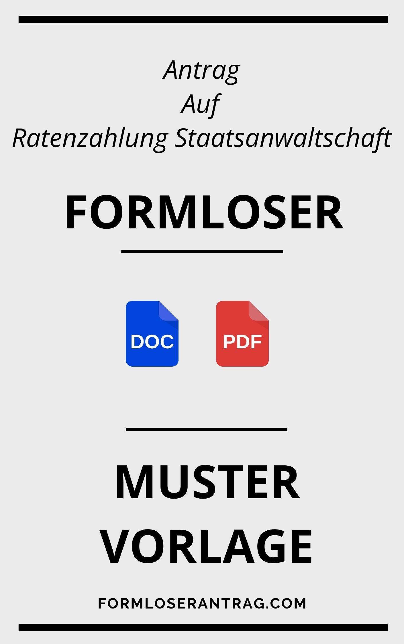 Formloser Antrag Auf Ratenzahlung Staatsanwaltschaft
