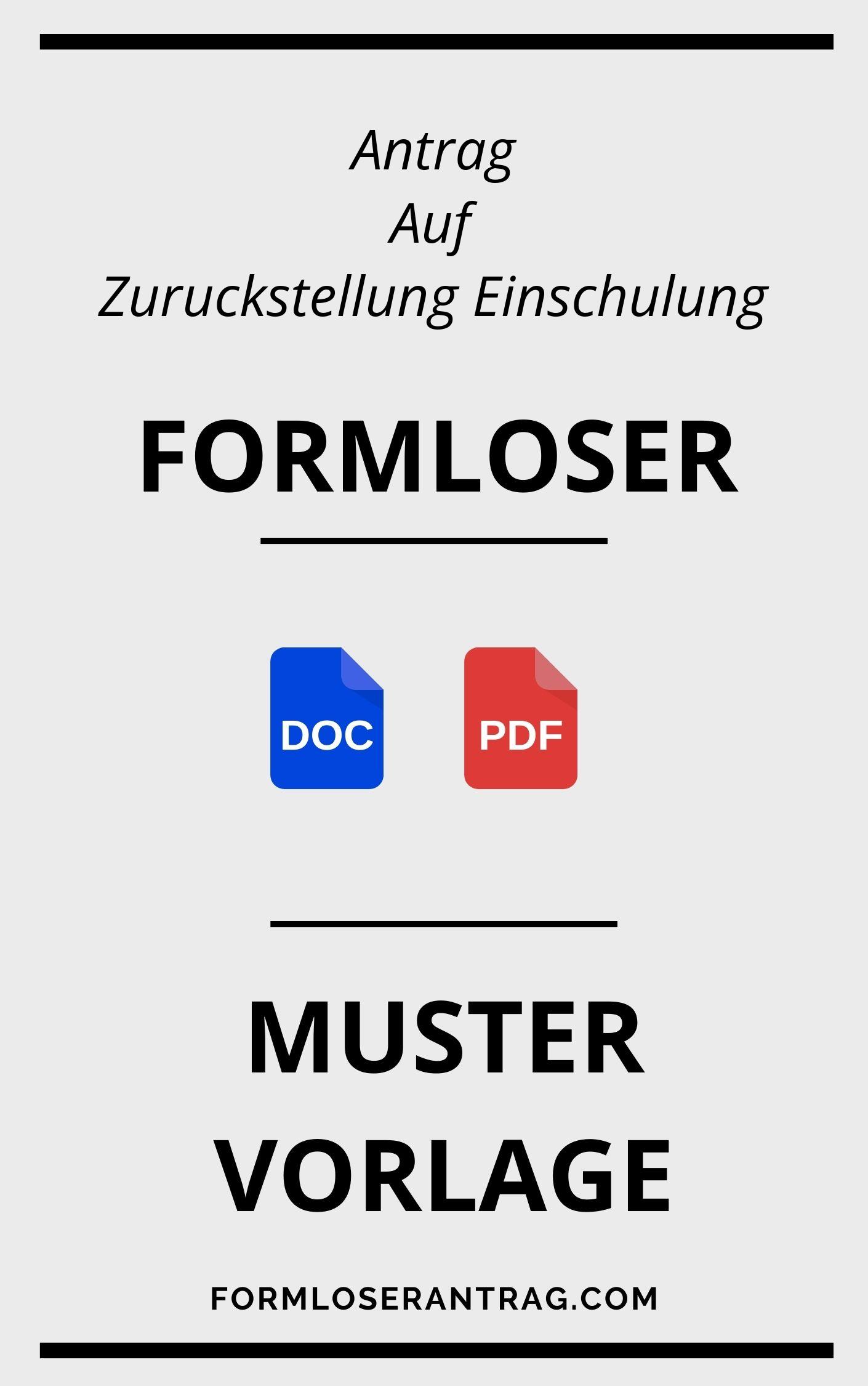 Formloser Antrag Auf Zurückstellung Einschulung