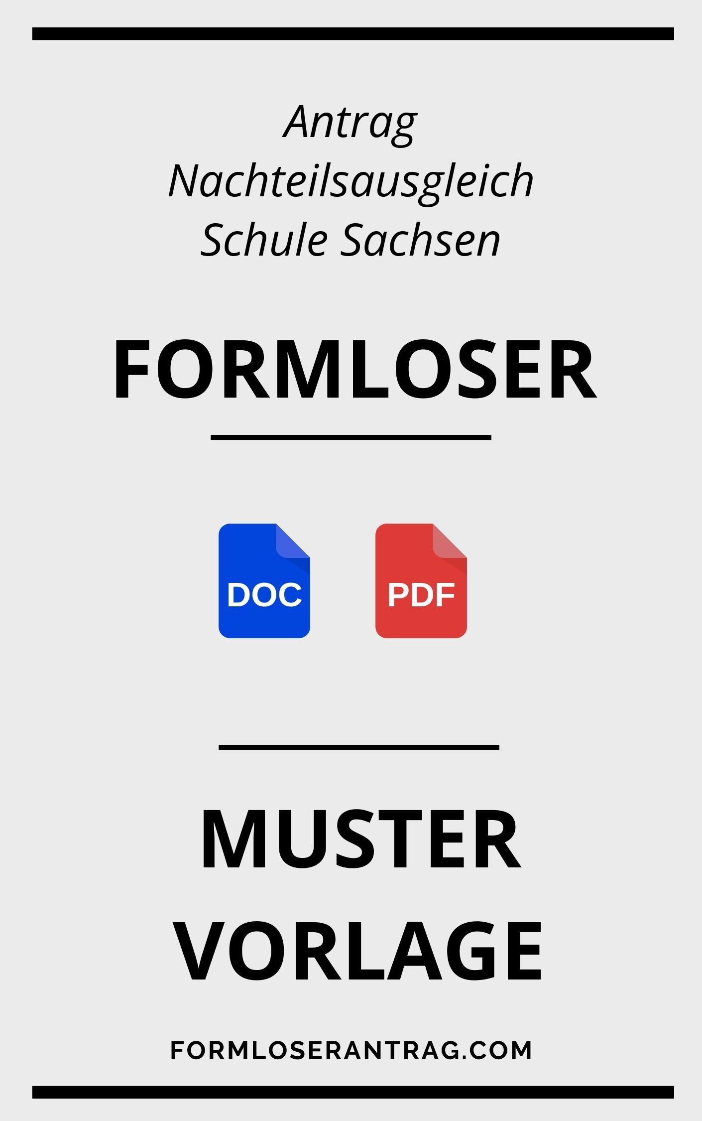 Formloser Antrag Nachteilsausgleich Schule Sachsen
